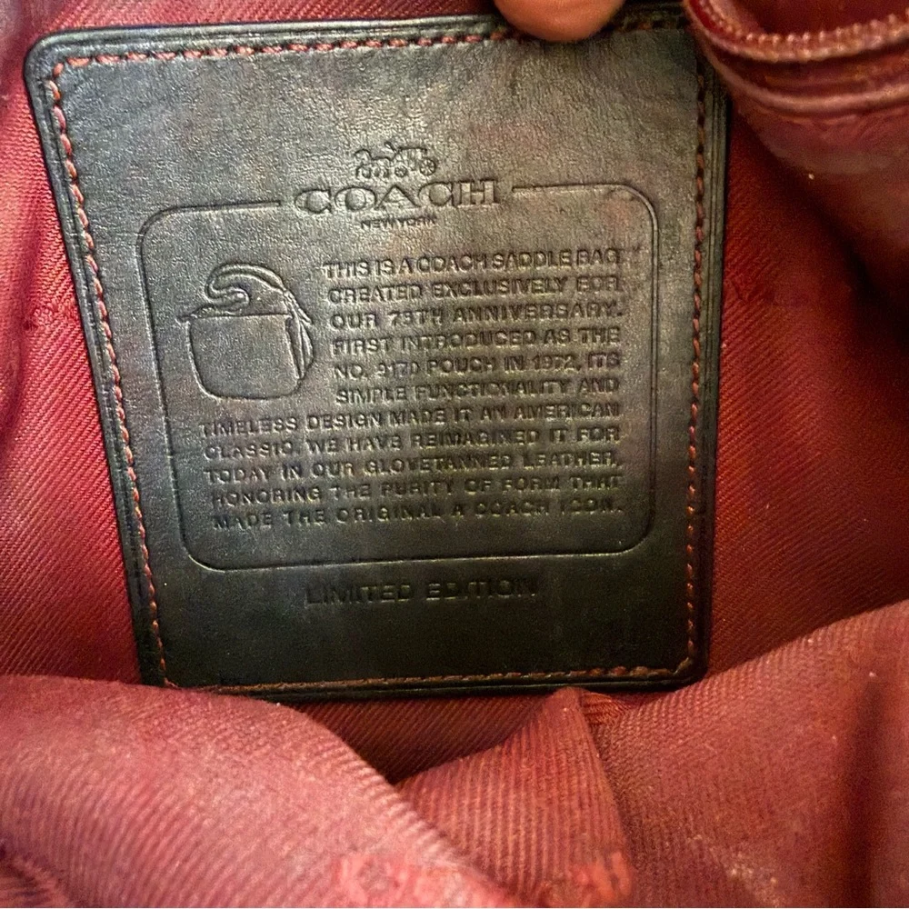 Coach Limited Edition 75th Anniversary 1941 Legacy Saddle Bag Black With DustBag